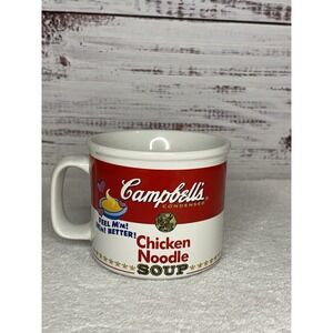 Campbells Chicken Noodle Soup Mug Cup Ceramic Red Label Westwood 14oz VTG 1997
